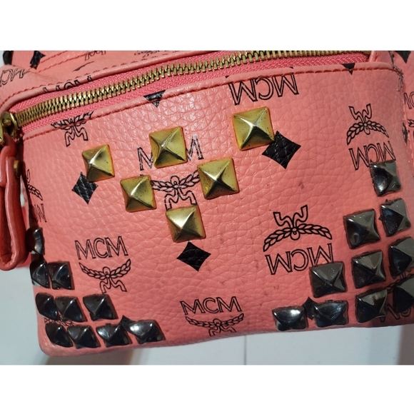 MCM Small Visetos Stark Backpack Pink - Picture 8 of 12